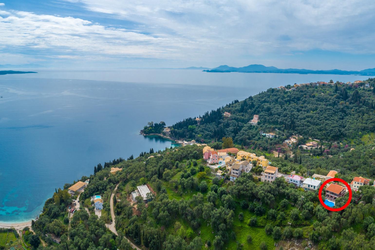 Aerial view showing location of Bougainvillea