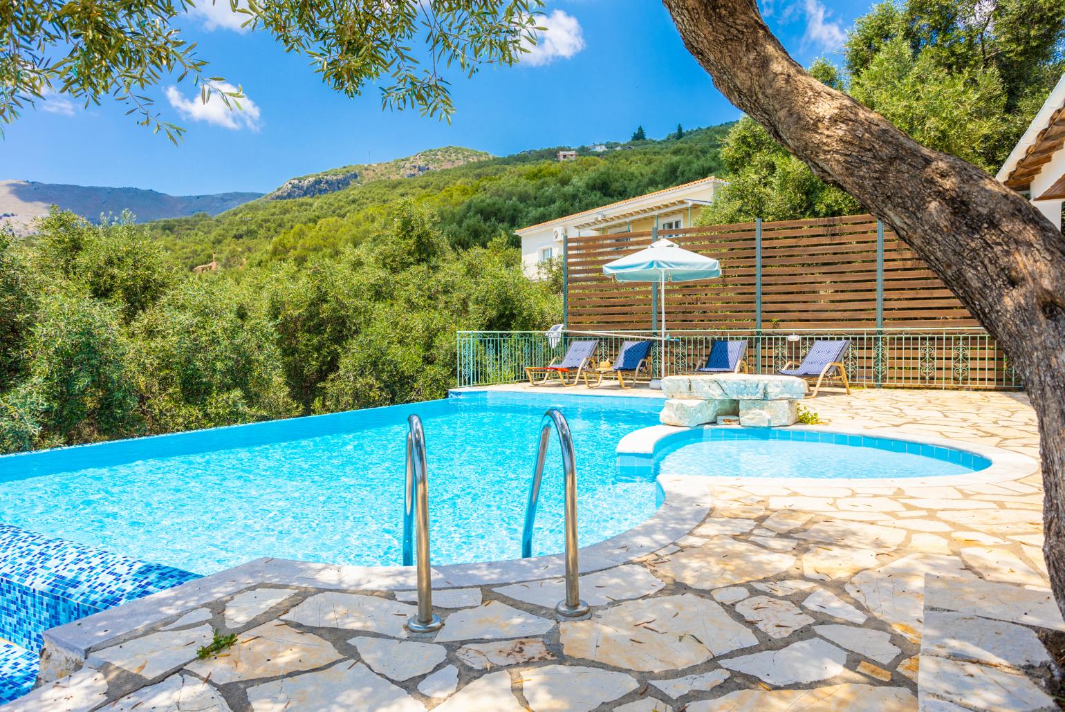 Private infinity pool and terrace with sea views