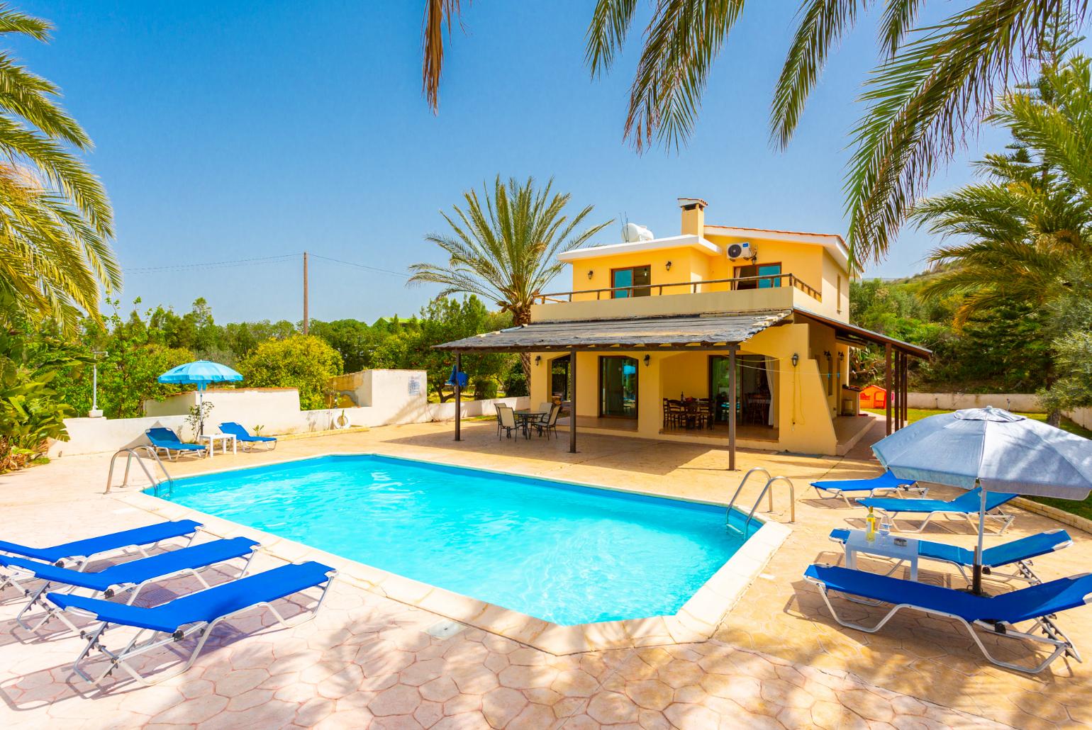 ,Beautiful villa with private pool and terrace with panoramic countryside views