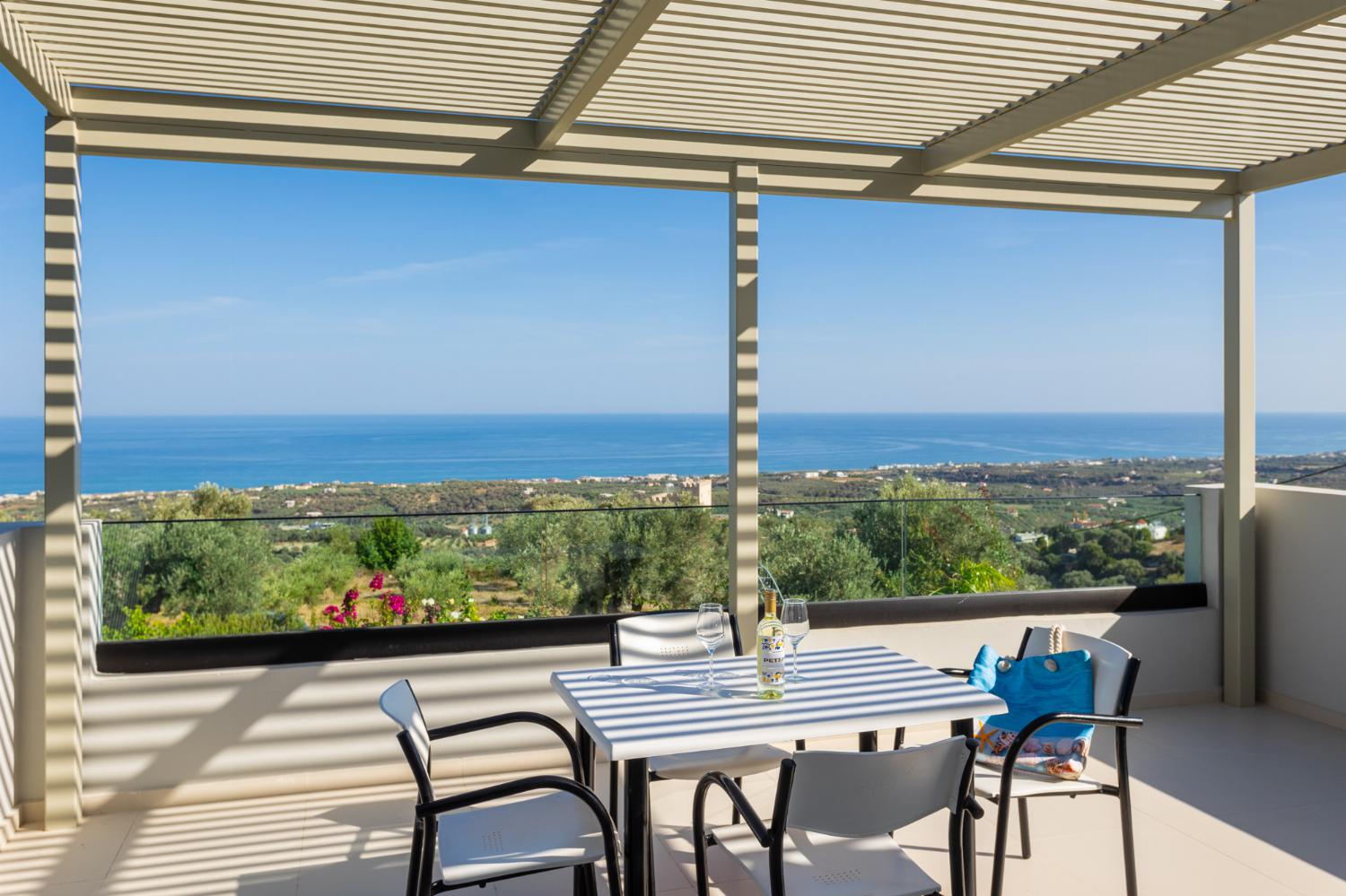 Upper terrace area with sea views