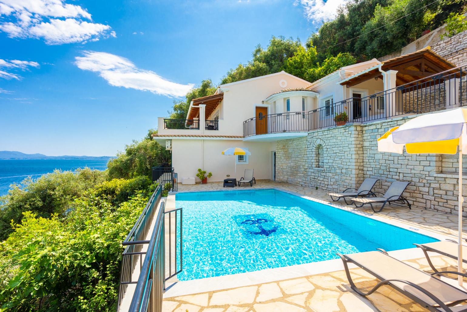 Beautiful villa with private pool and terrace with panoramic sea views