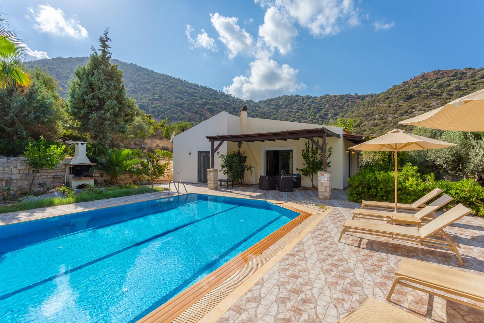 Beautiful villa with private pool, terrace, and lawn 