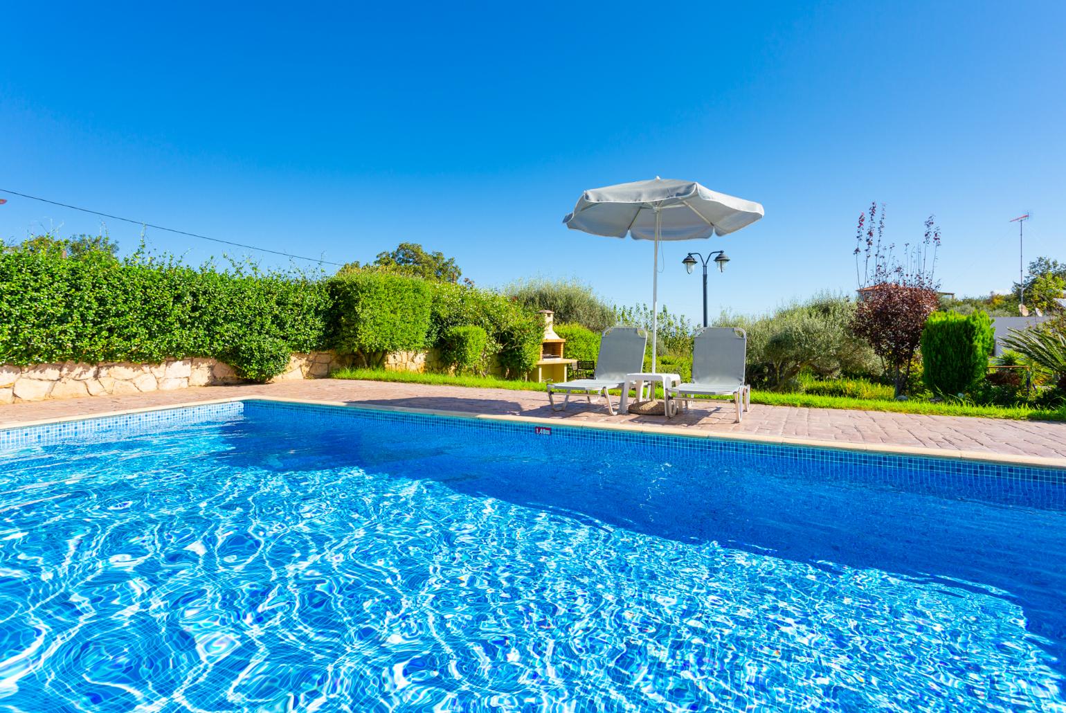 Private pool, terrace, and large garden