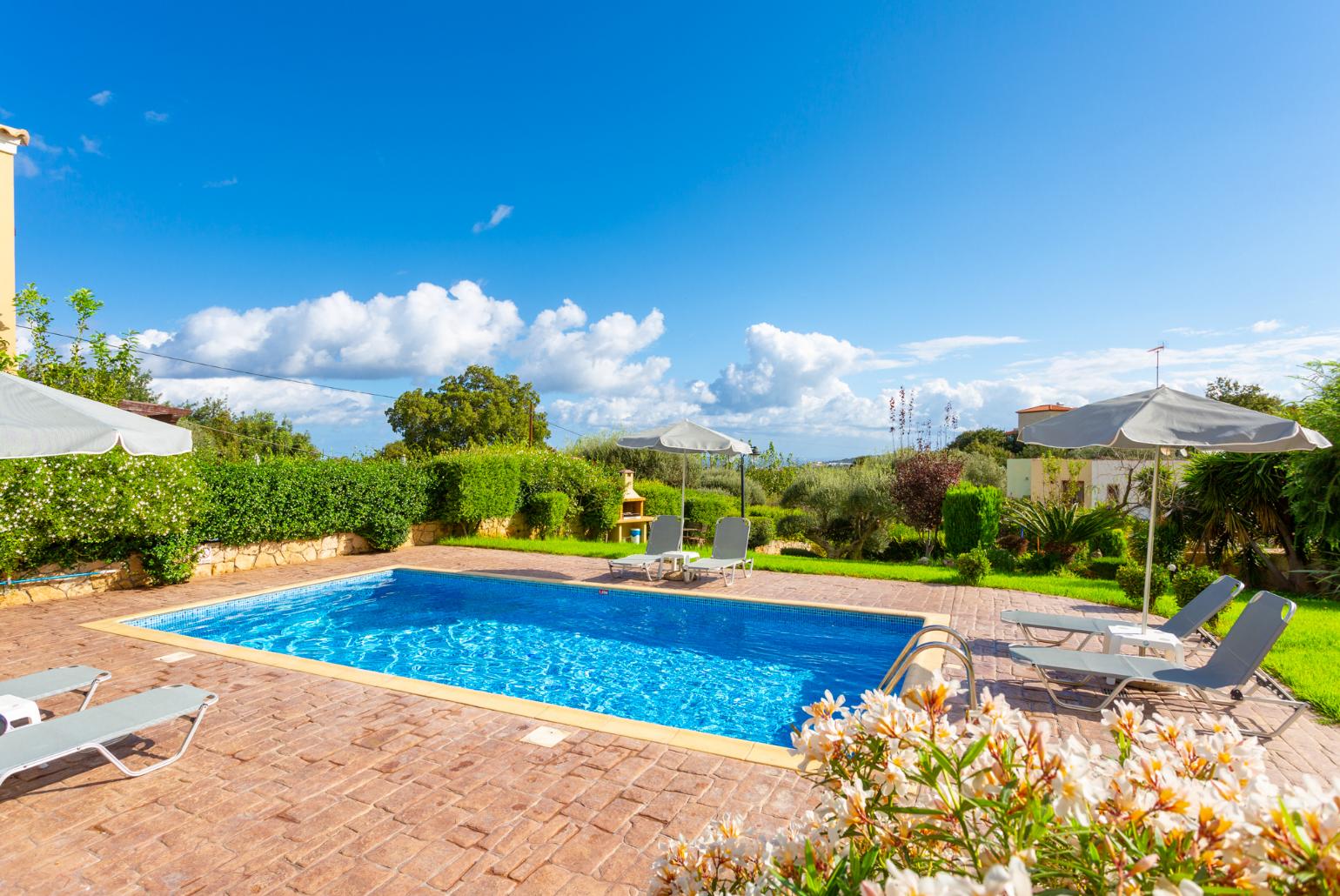 Private pool, terrace, and large garden