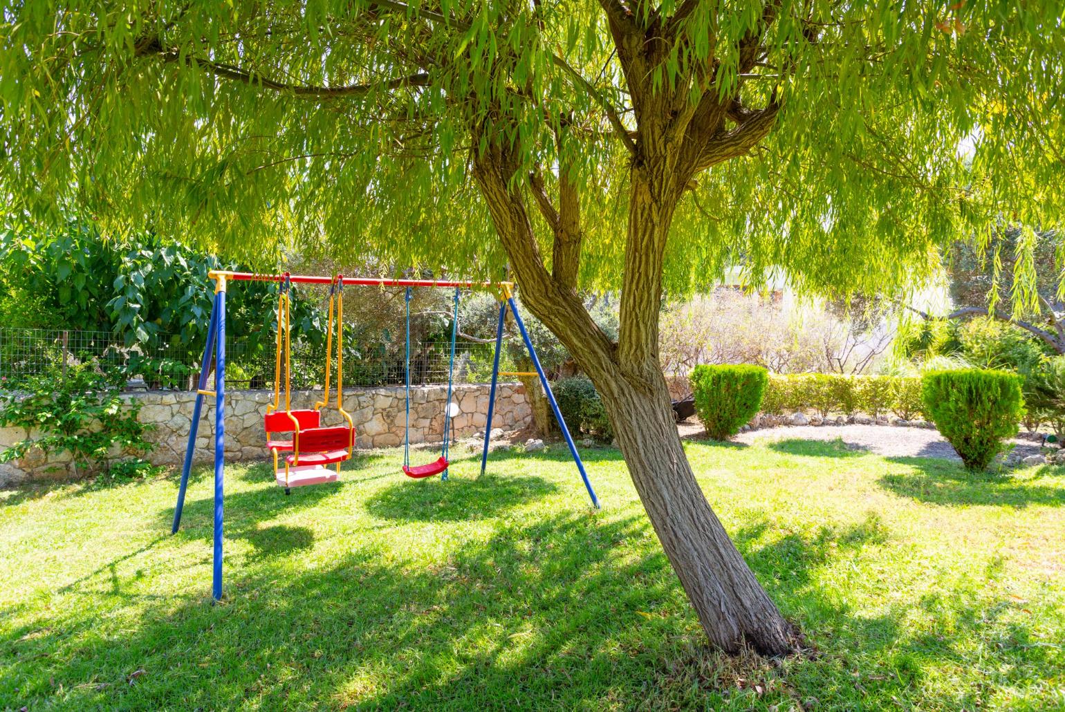 Garden area with swings