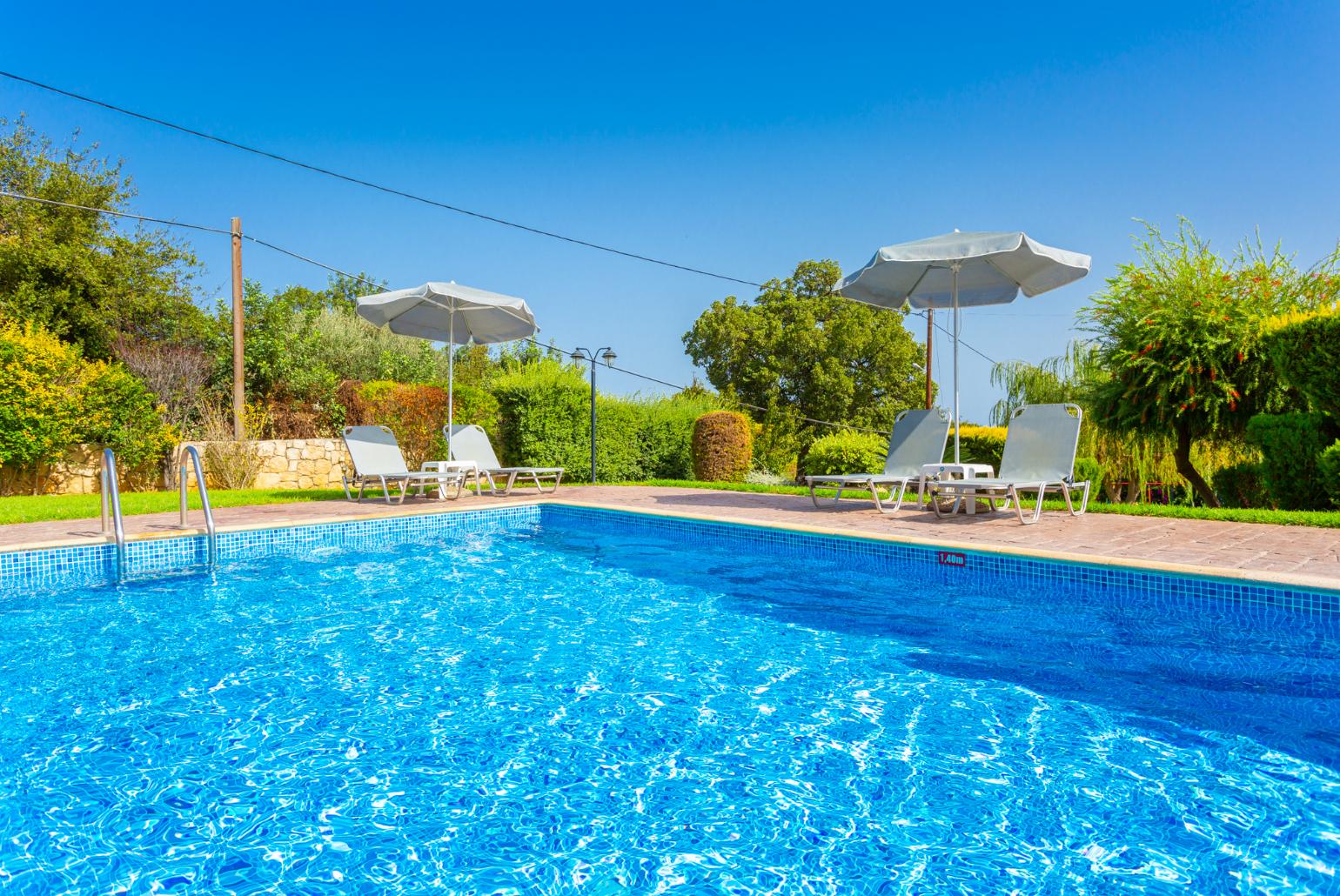 Private pool, terrace, and large garden