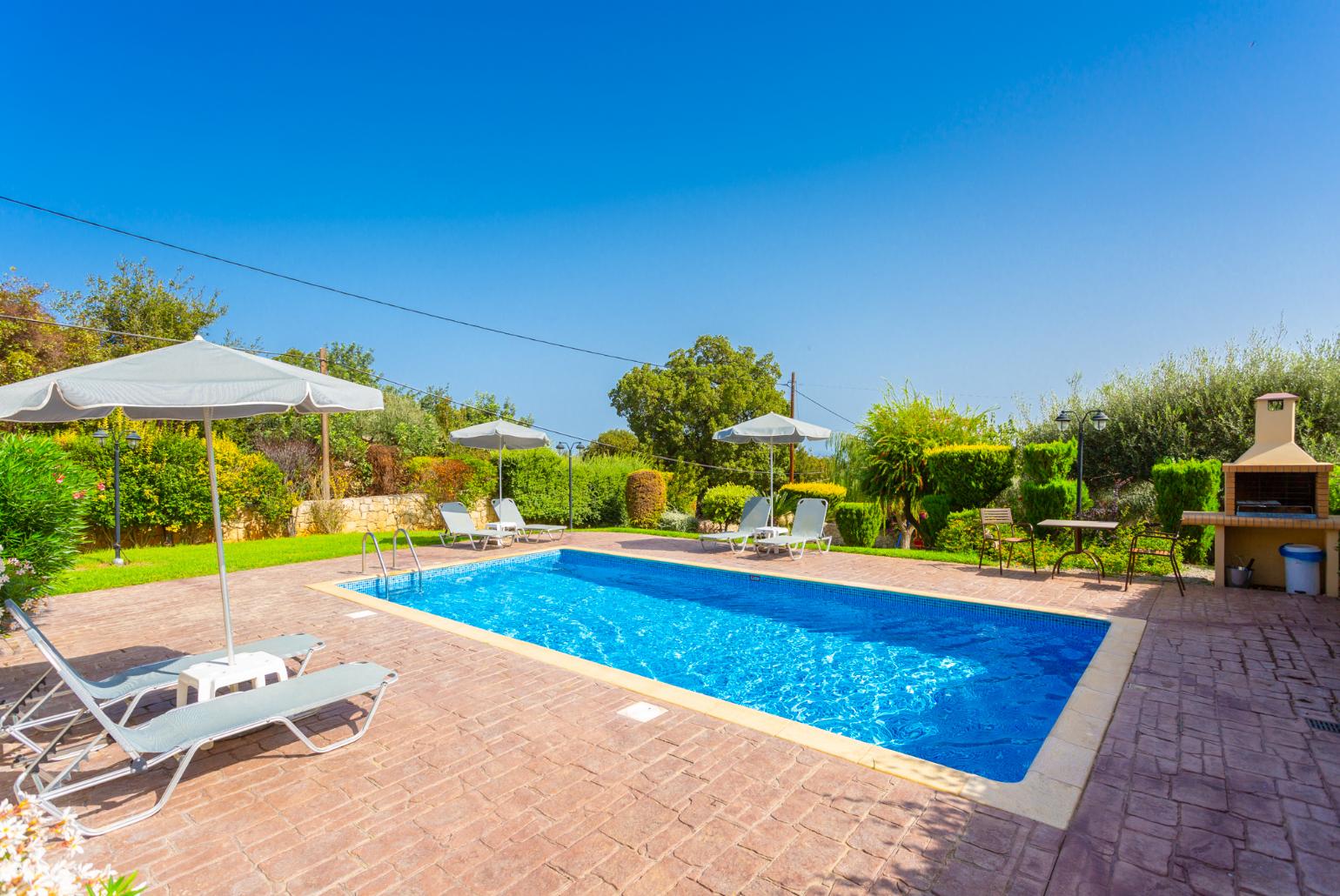 Private pool, terrace, and large garden