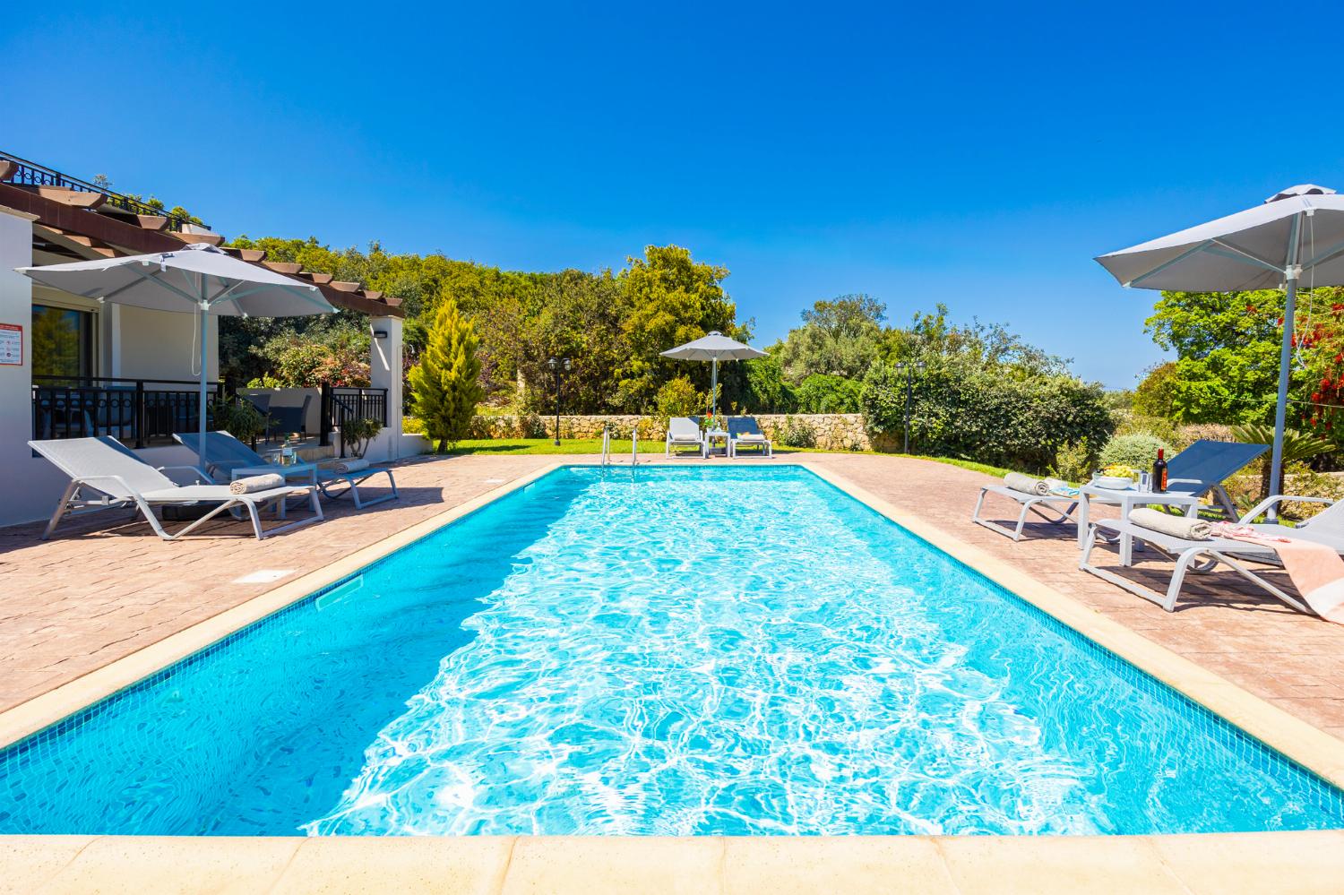 Private pool, terrace, and garden