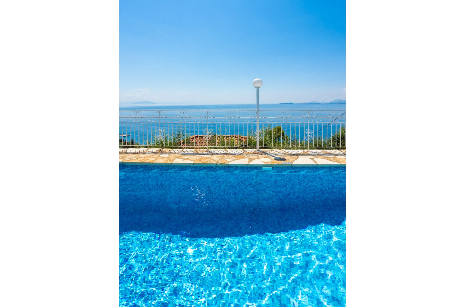 Private pool and terrace with panoramic sea views