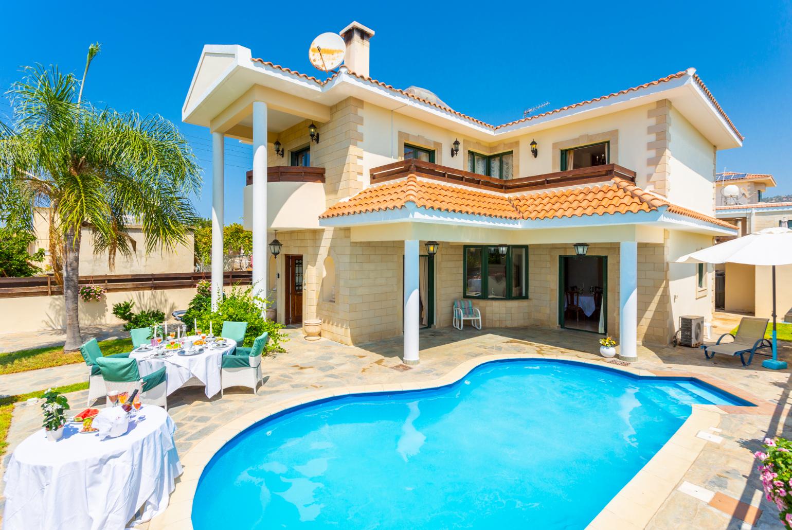 ,Beautiful villa with private pool, terrace, and garden