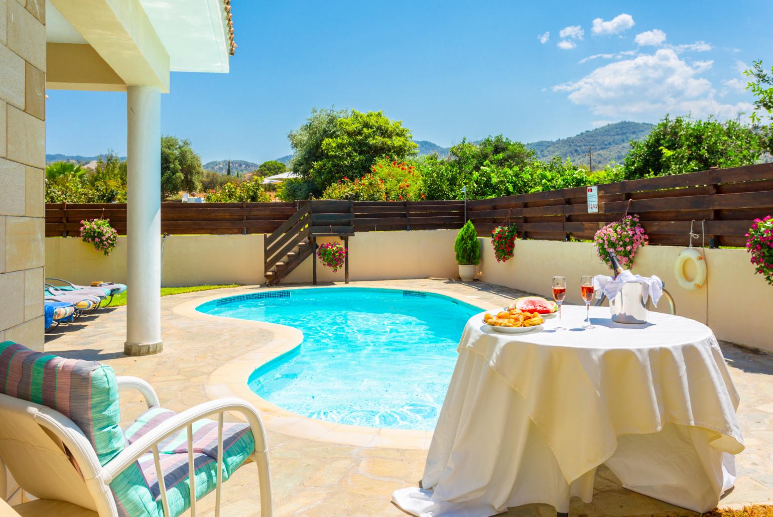 Private pool, terrace, and large garden