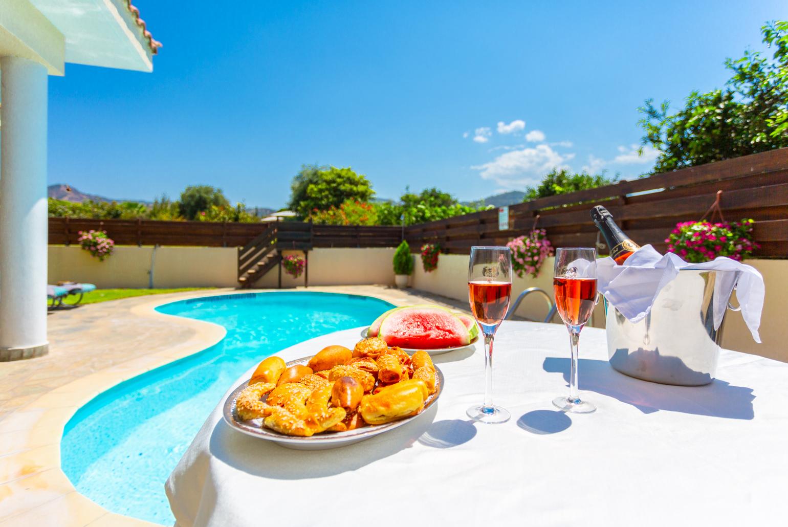 Private pool, terrace, and large garden