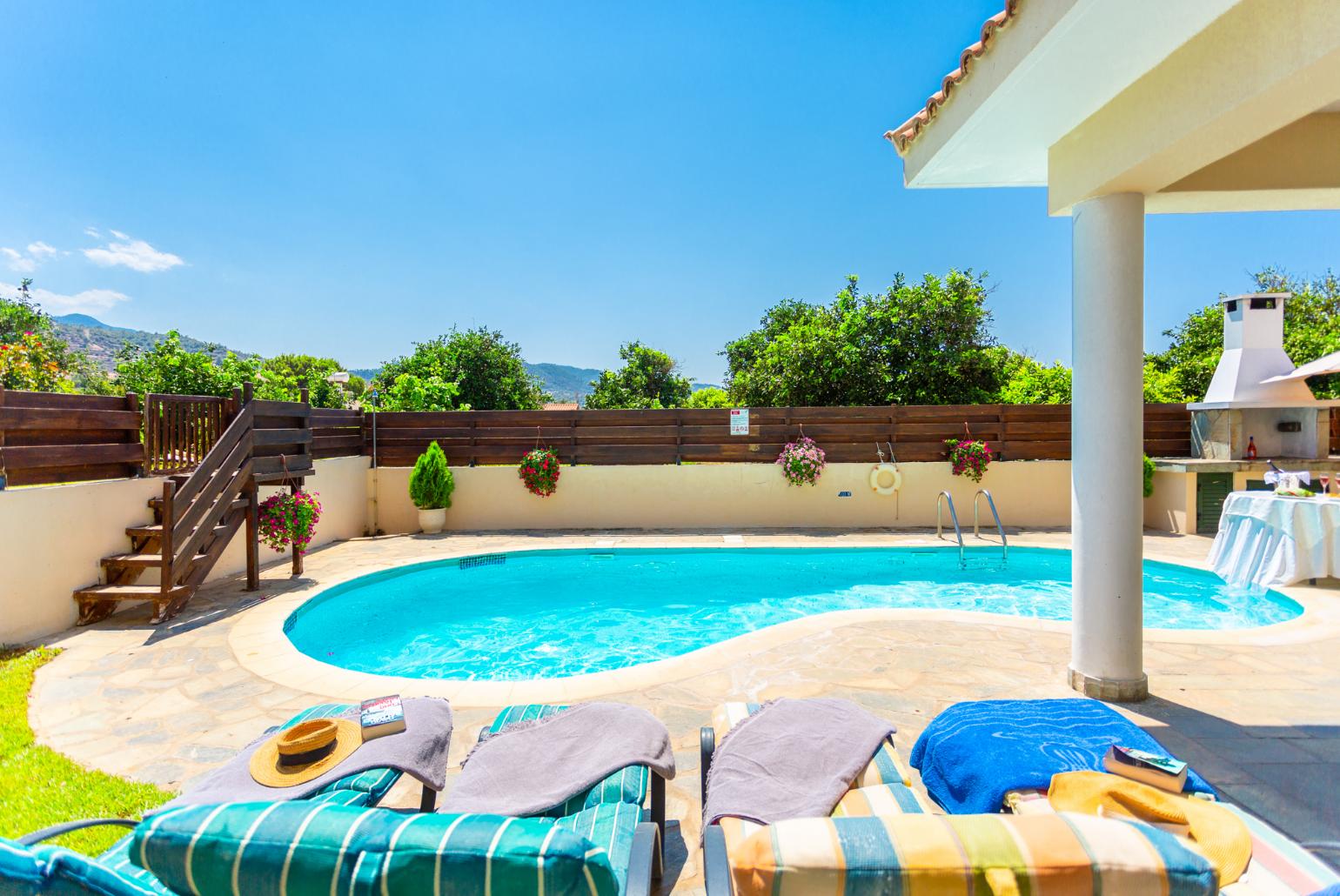 Private pool, terrace, and large garden