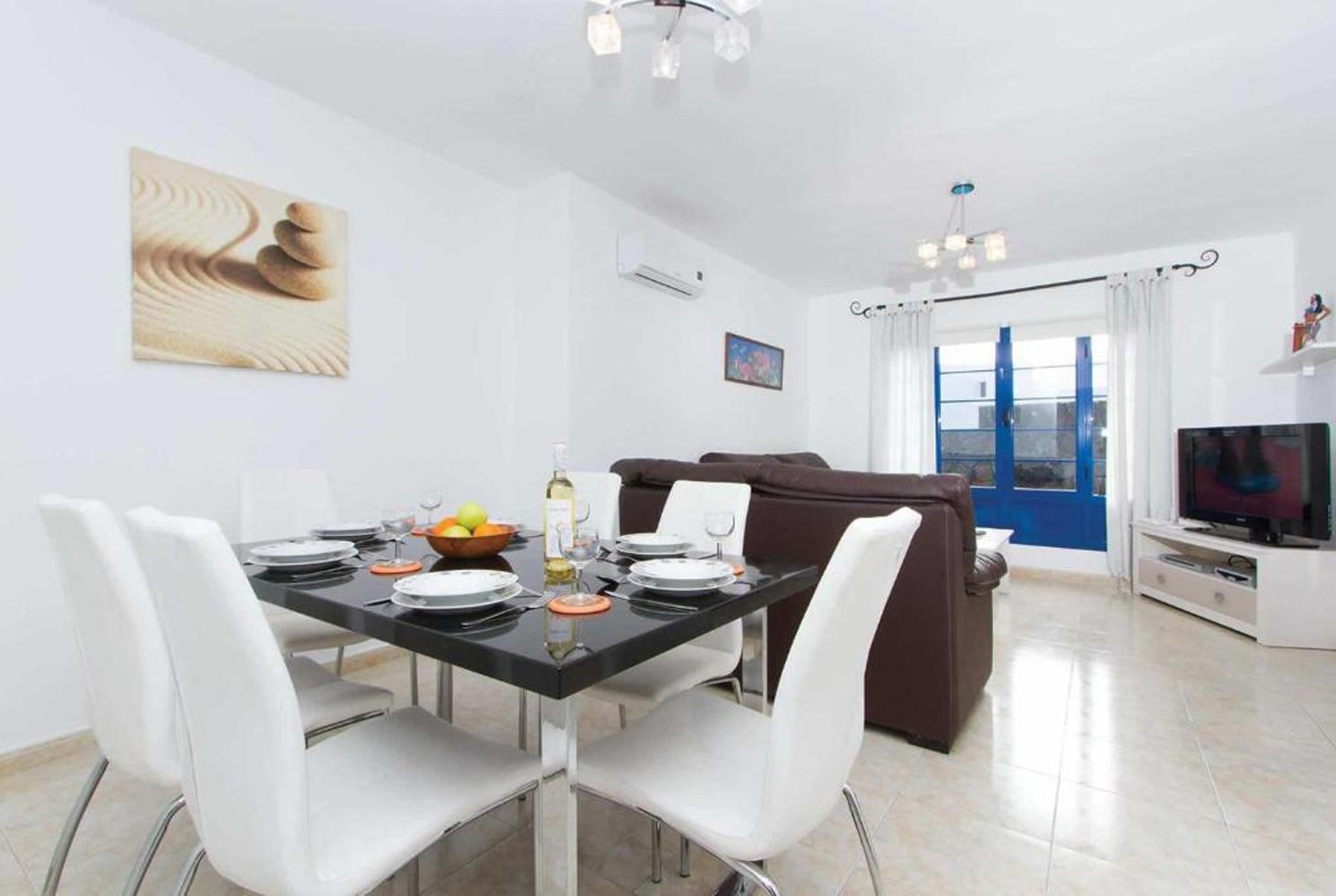 Open-plan living room with dining area