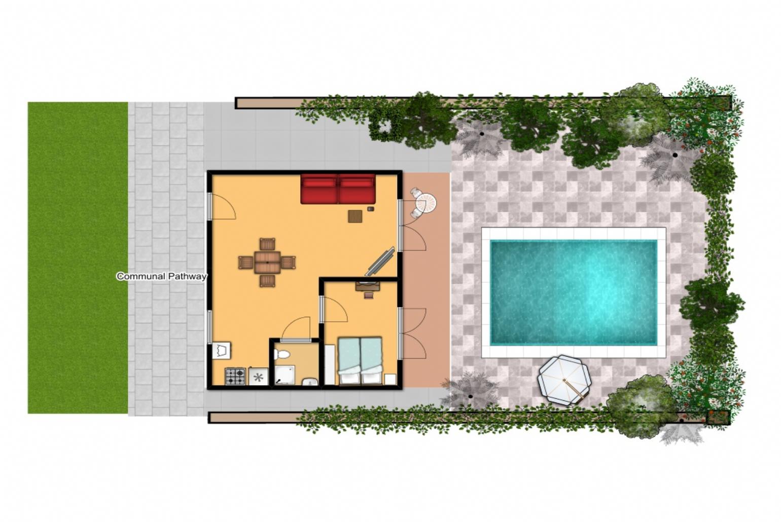 Floor plan of the villa