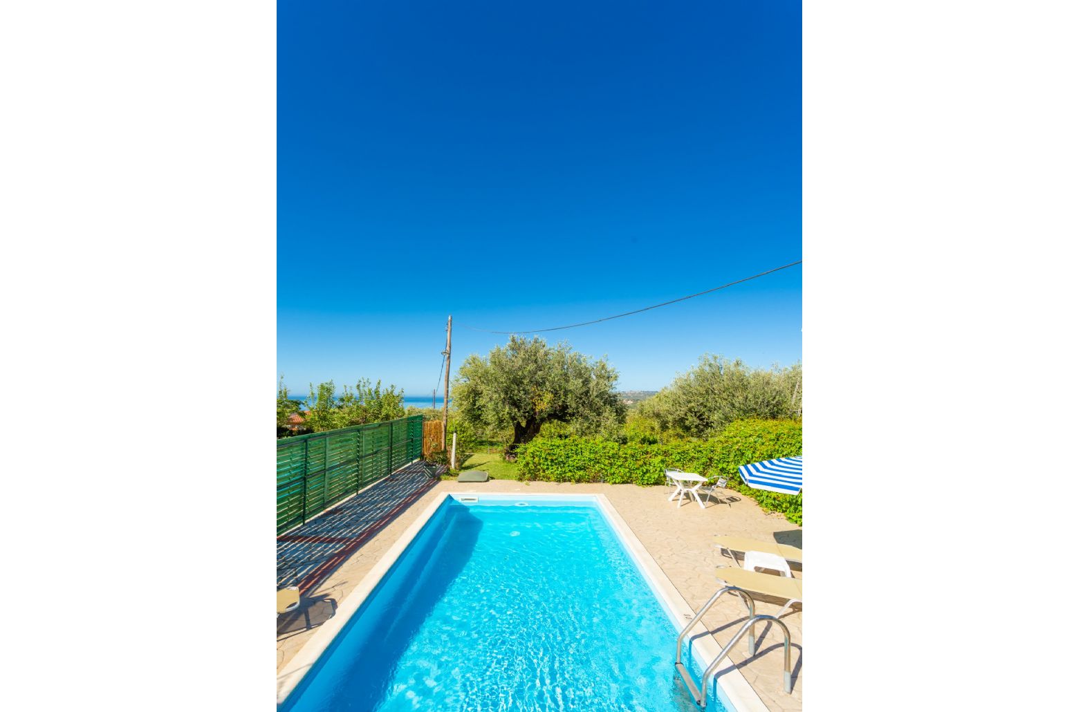 Private pool and terrace with sea views