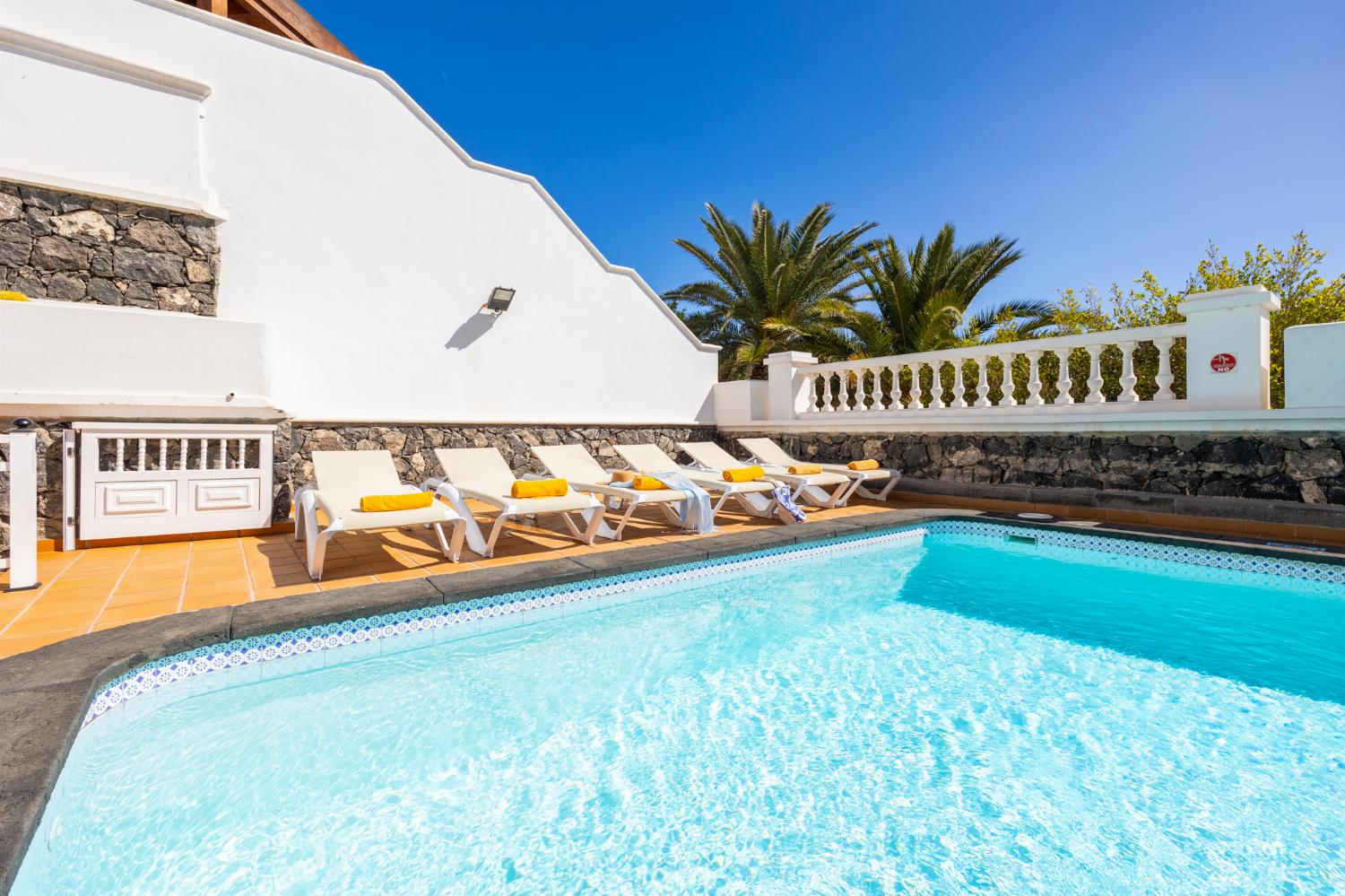 Private pool and terrace with sea views