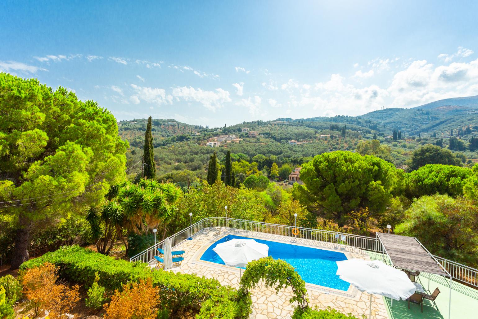 View of shared pool from upper terrace area