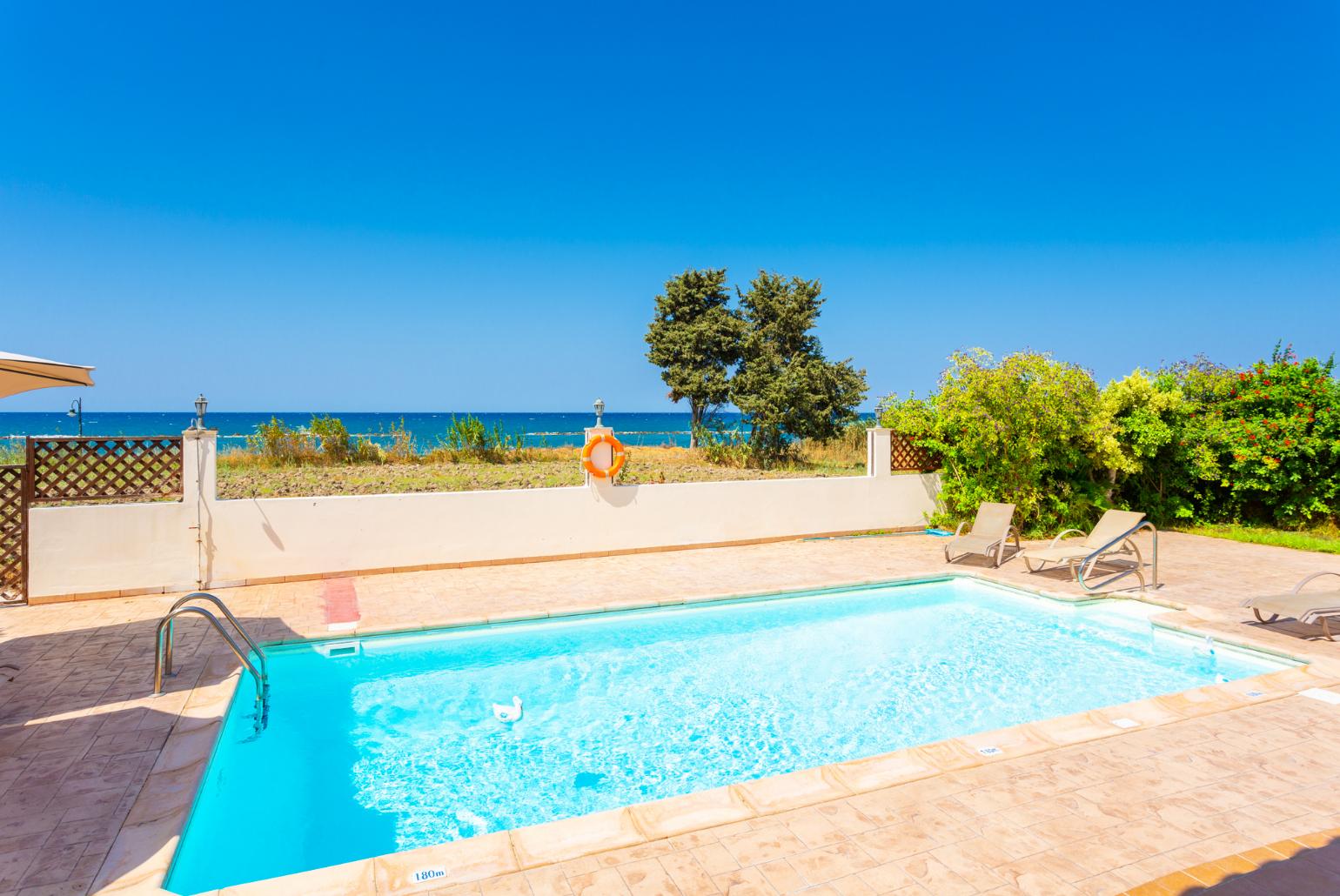 Private pool and terrace with sea views