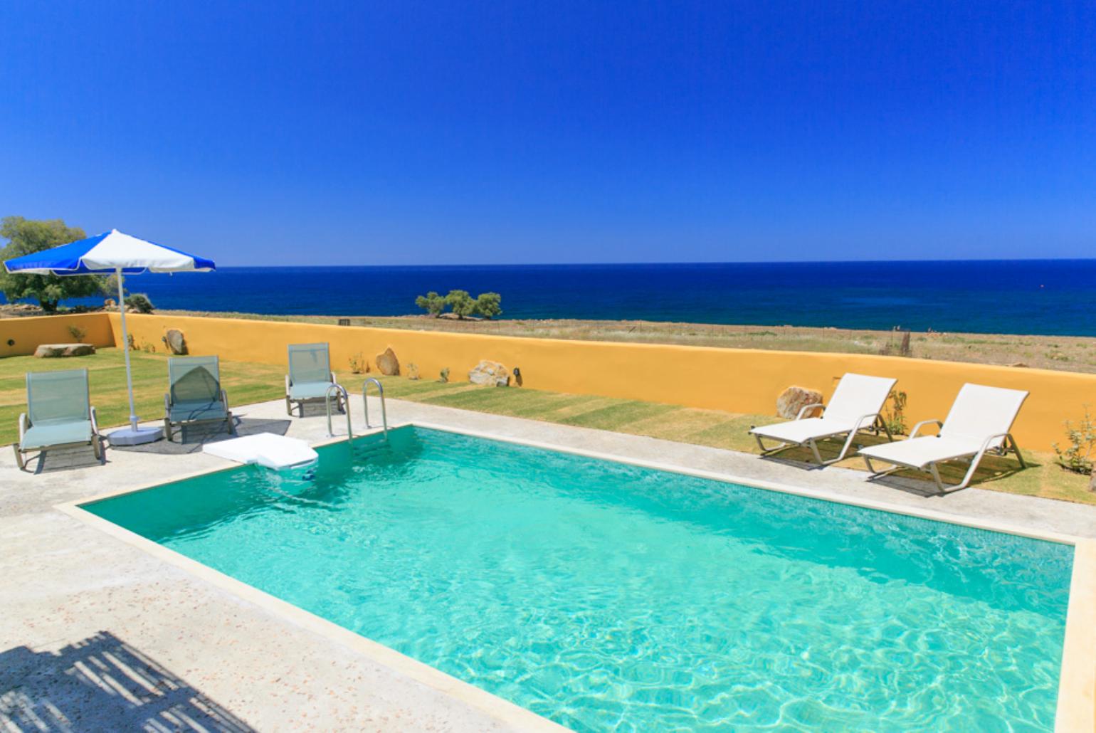 Private pool and terrace with panoramic sea views