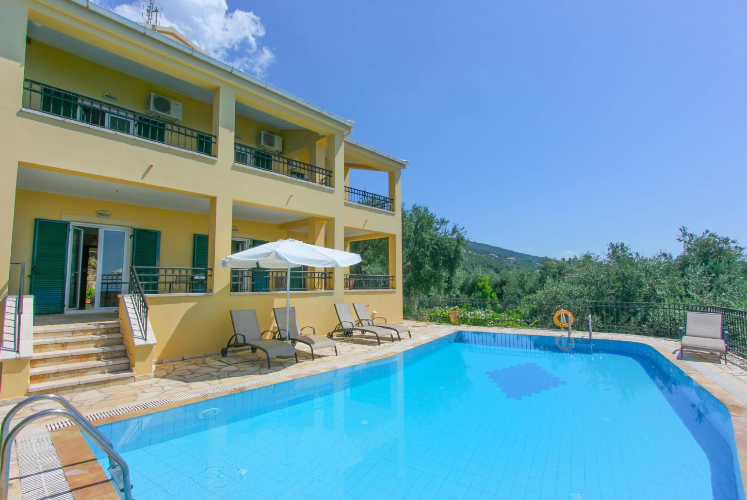 Private pool with terrace area and views