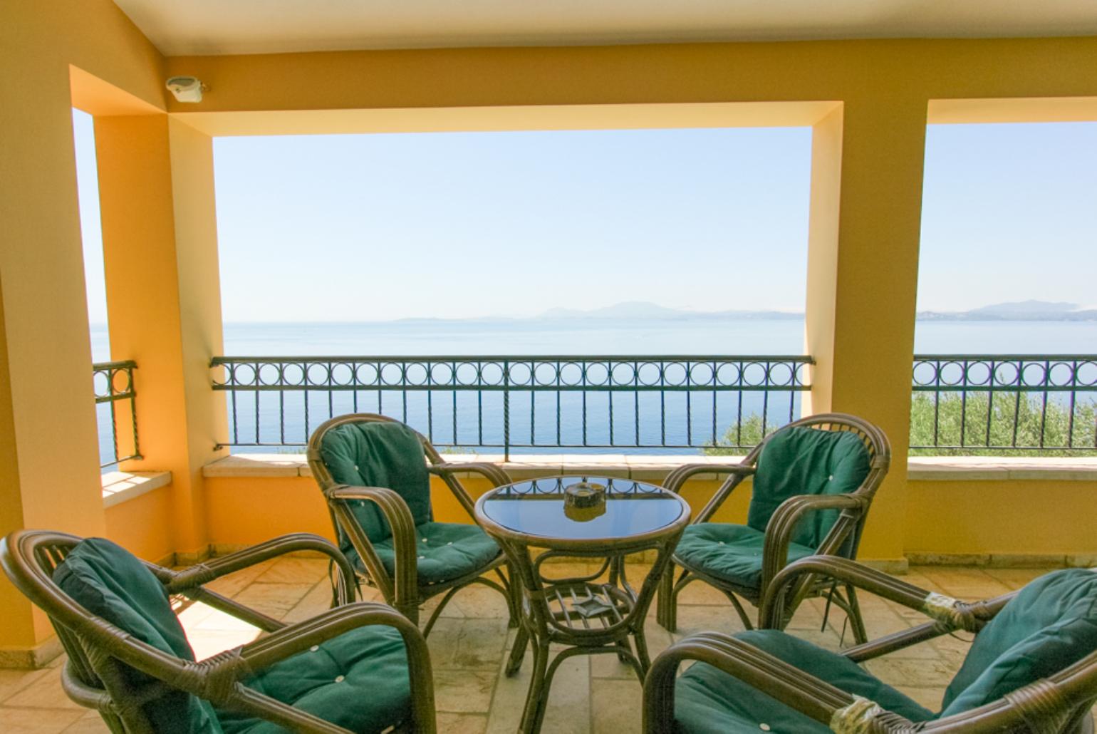 Balcony with sea views