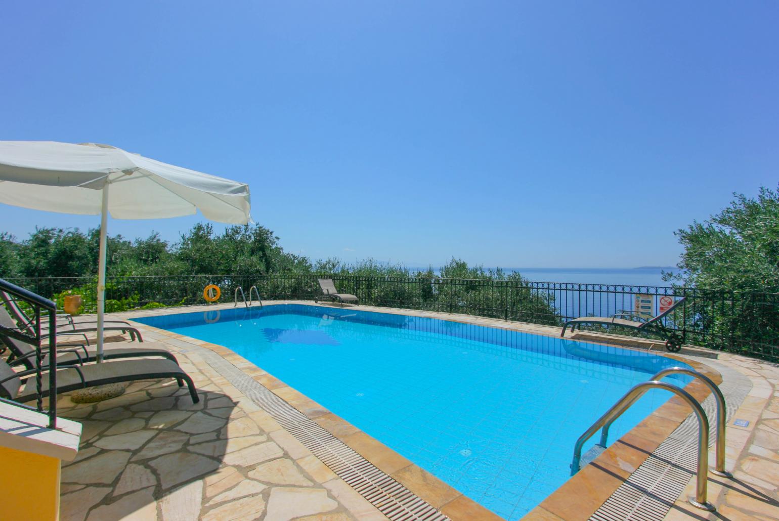 Private pool with terrace area and views