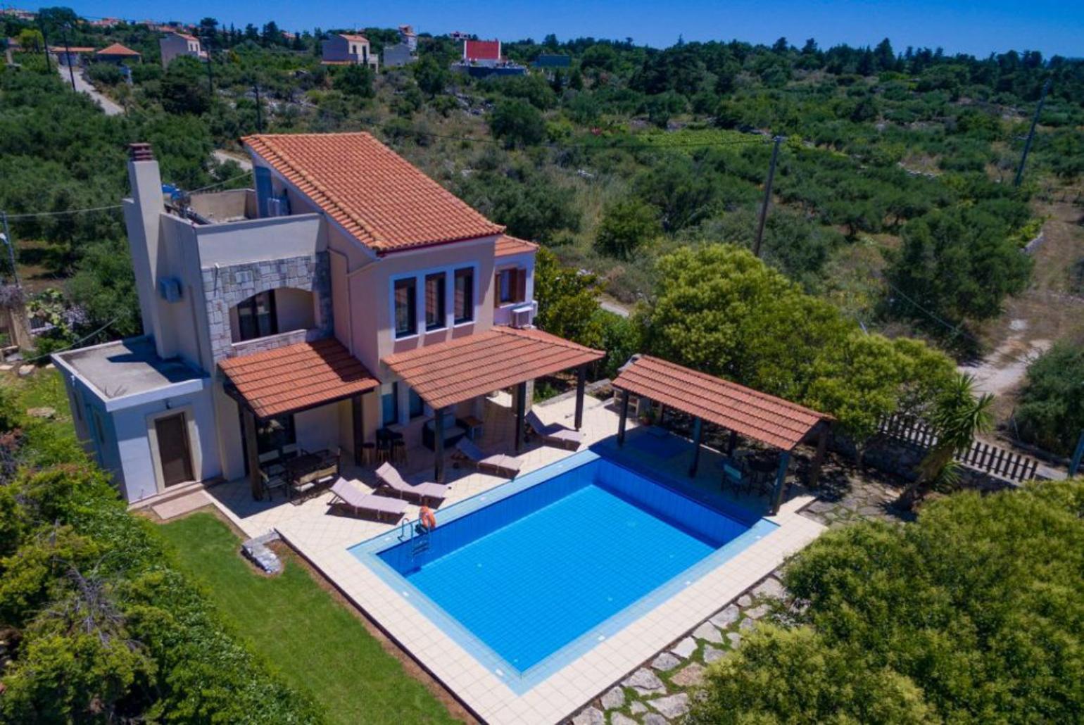 Aerial view of villa