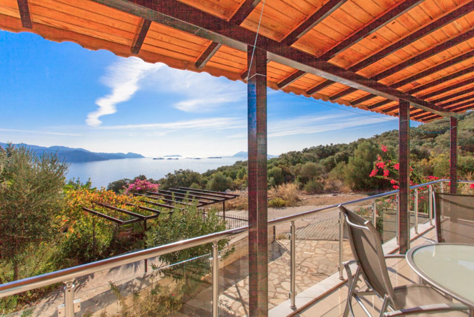 Sheltered terrace area with sea views