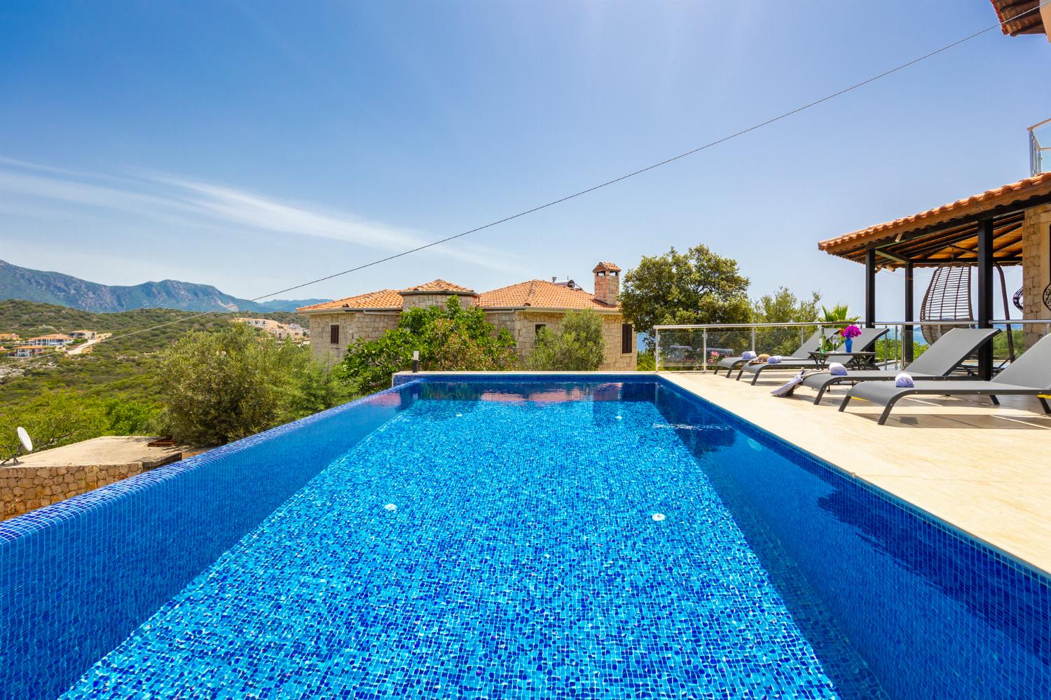 Private pool and terrace with sea views