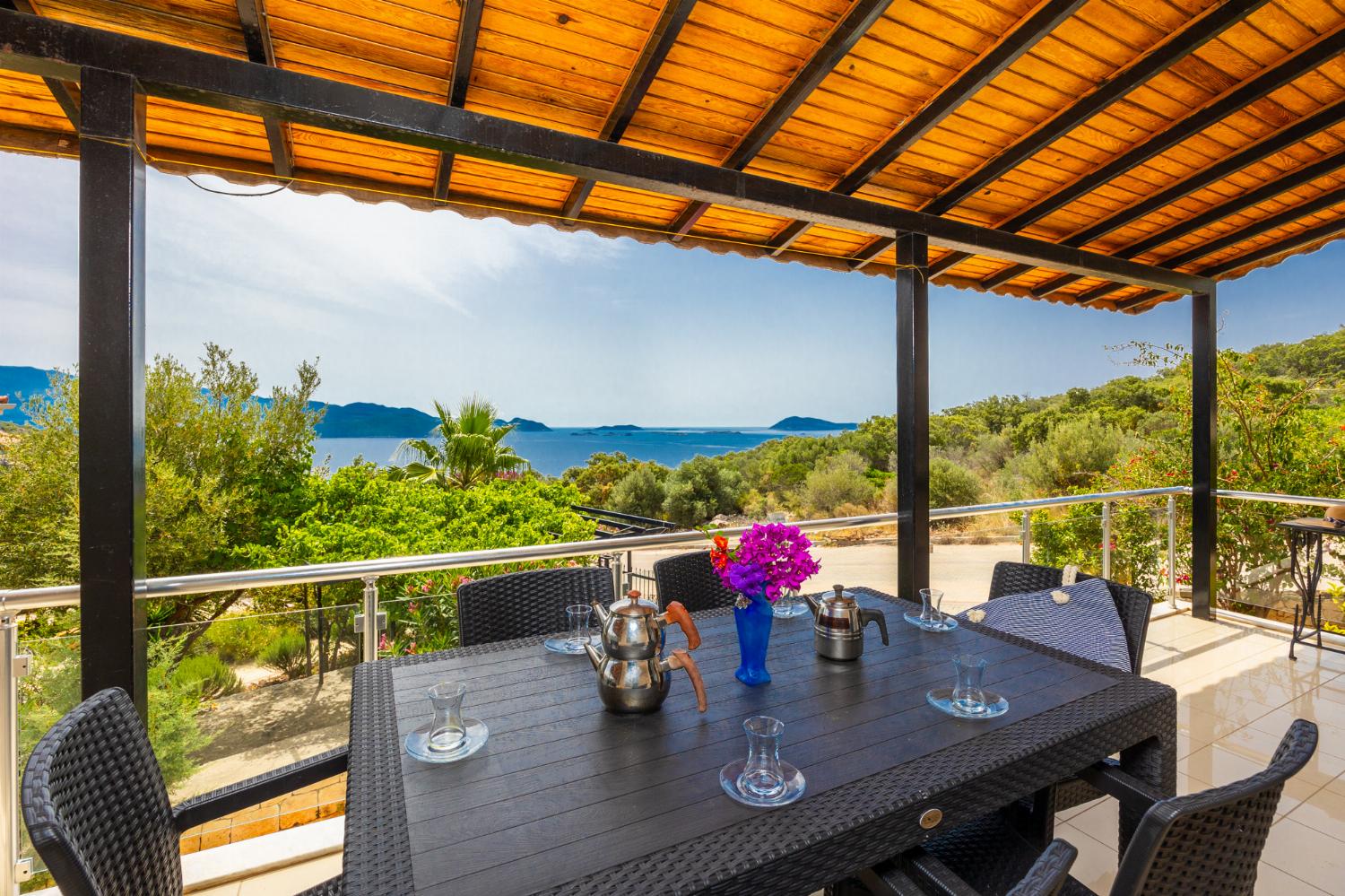 Sheltered terrace area with sea views