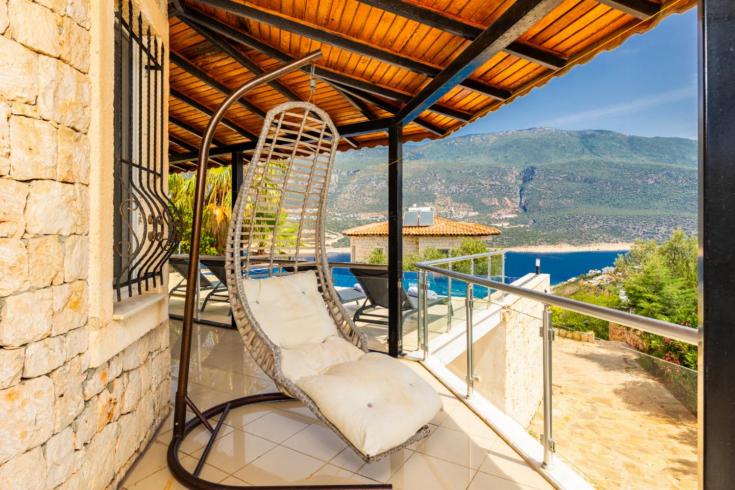 Sheltered terrace area with sea views