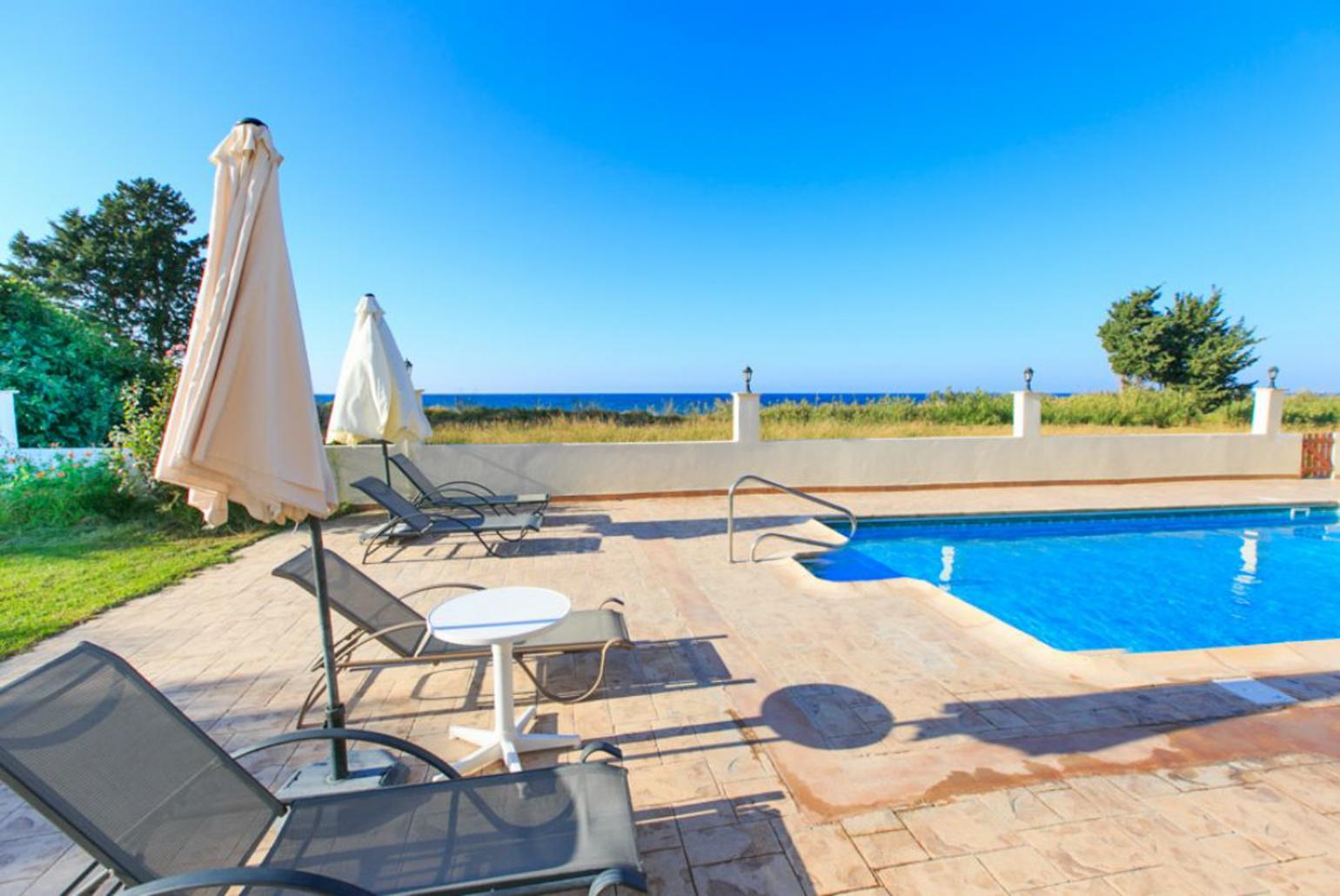 Private pool and terrace with sea views