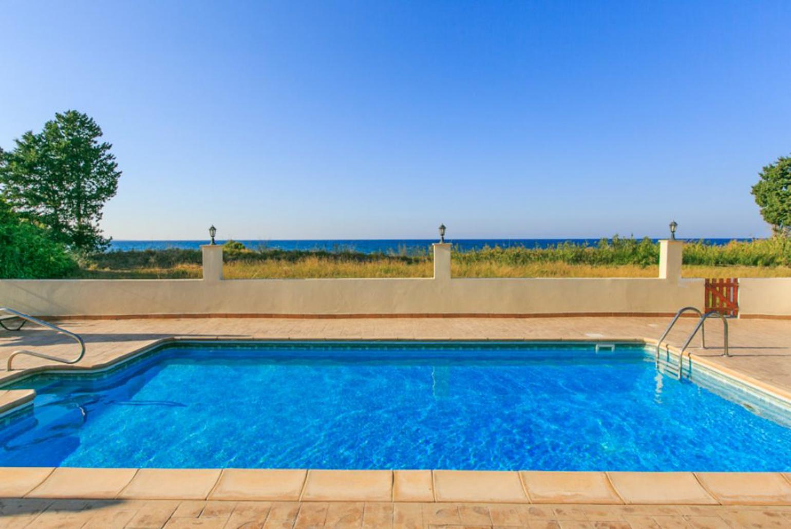 Private pool and terrace with sea views