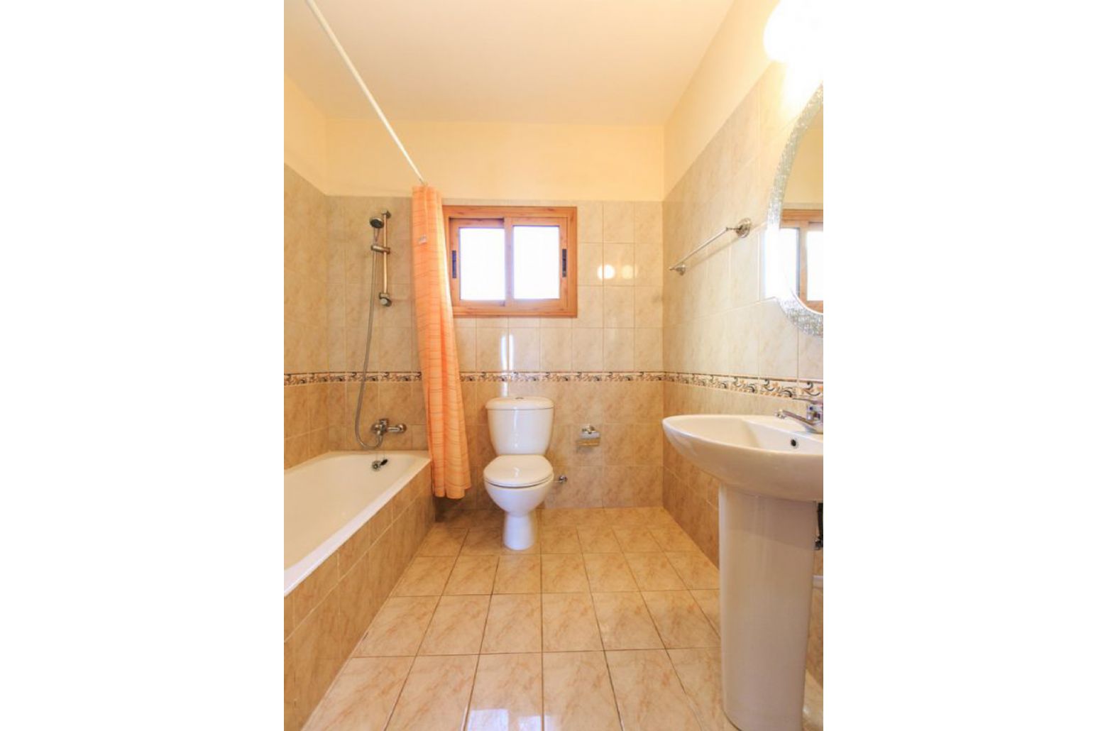 Bathroom with bath and shower