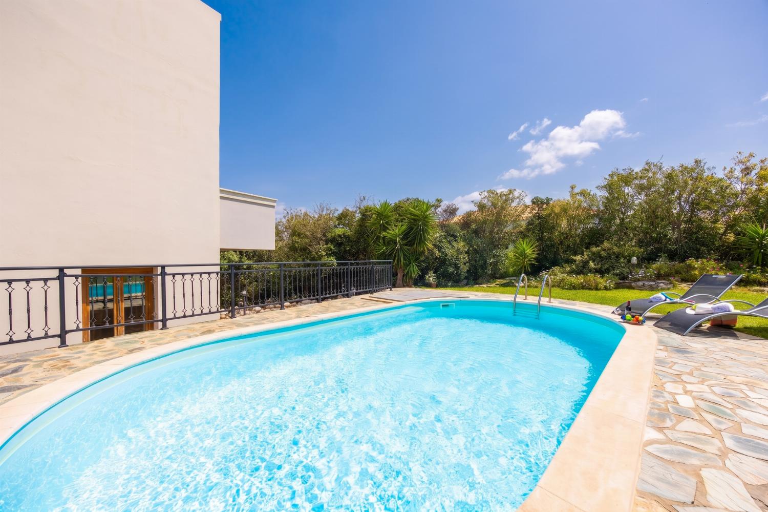 Private pool and terrace with sea views