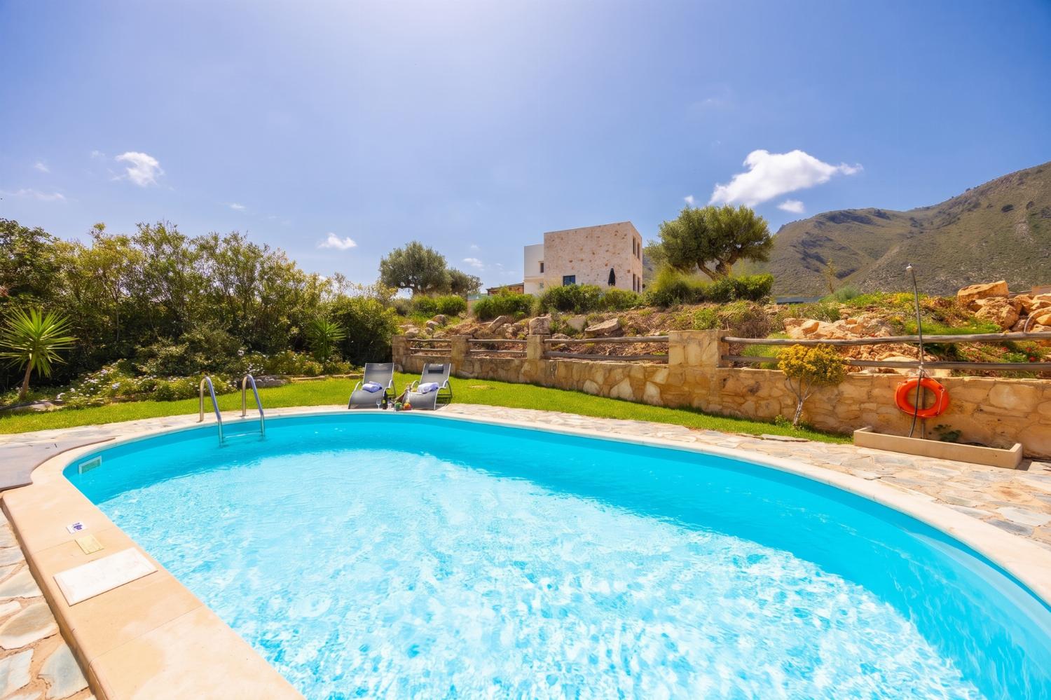 Private pool and terrace with sea views