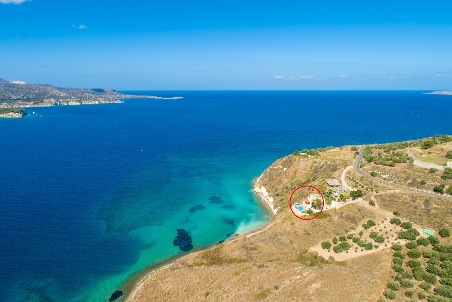 Aerial view showing location of Souda Bay View