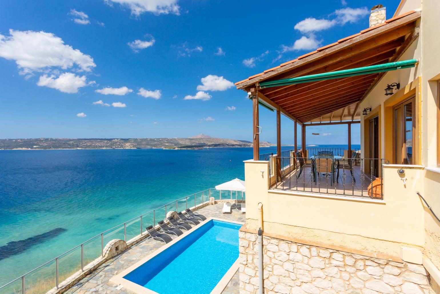 ,Beautiful villa with private pool, terrace, and panoramic sea views
