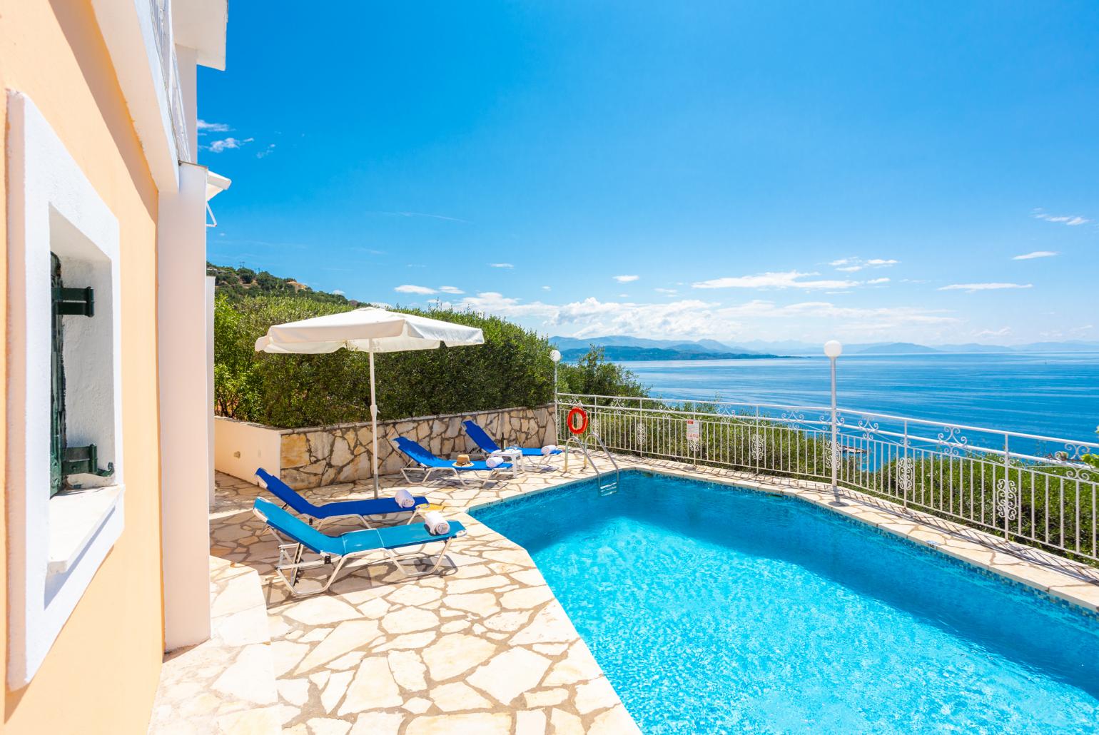 Beautiful villa with private pool and terrace with panoramic sea views