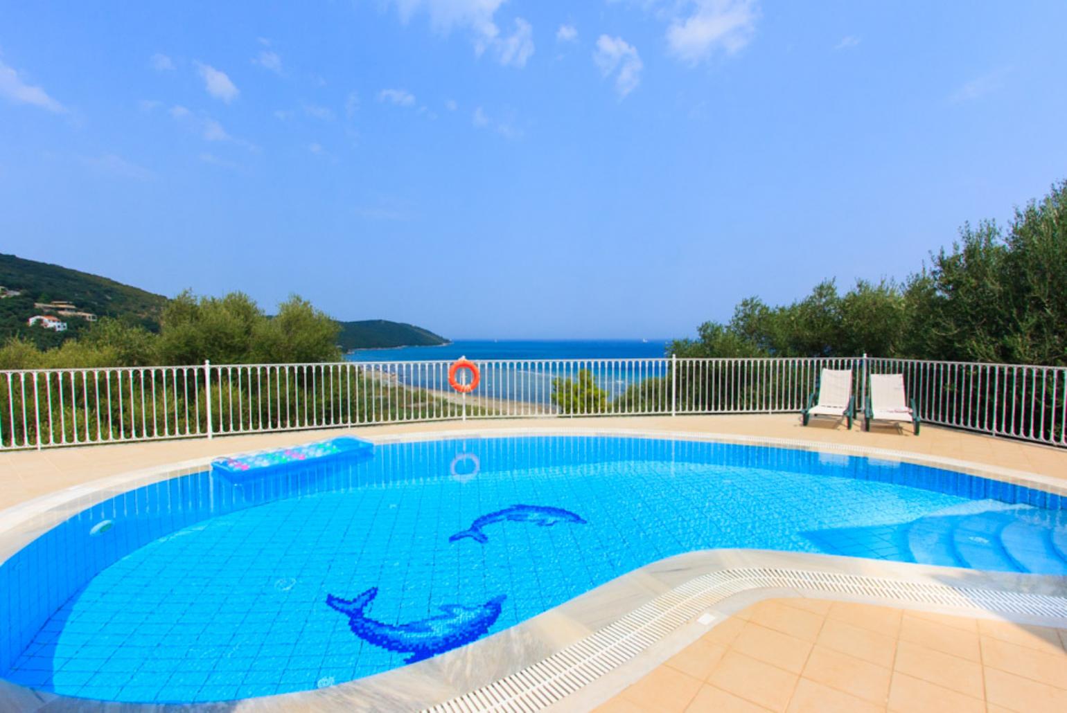 Private pool with terrace area and views