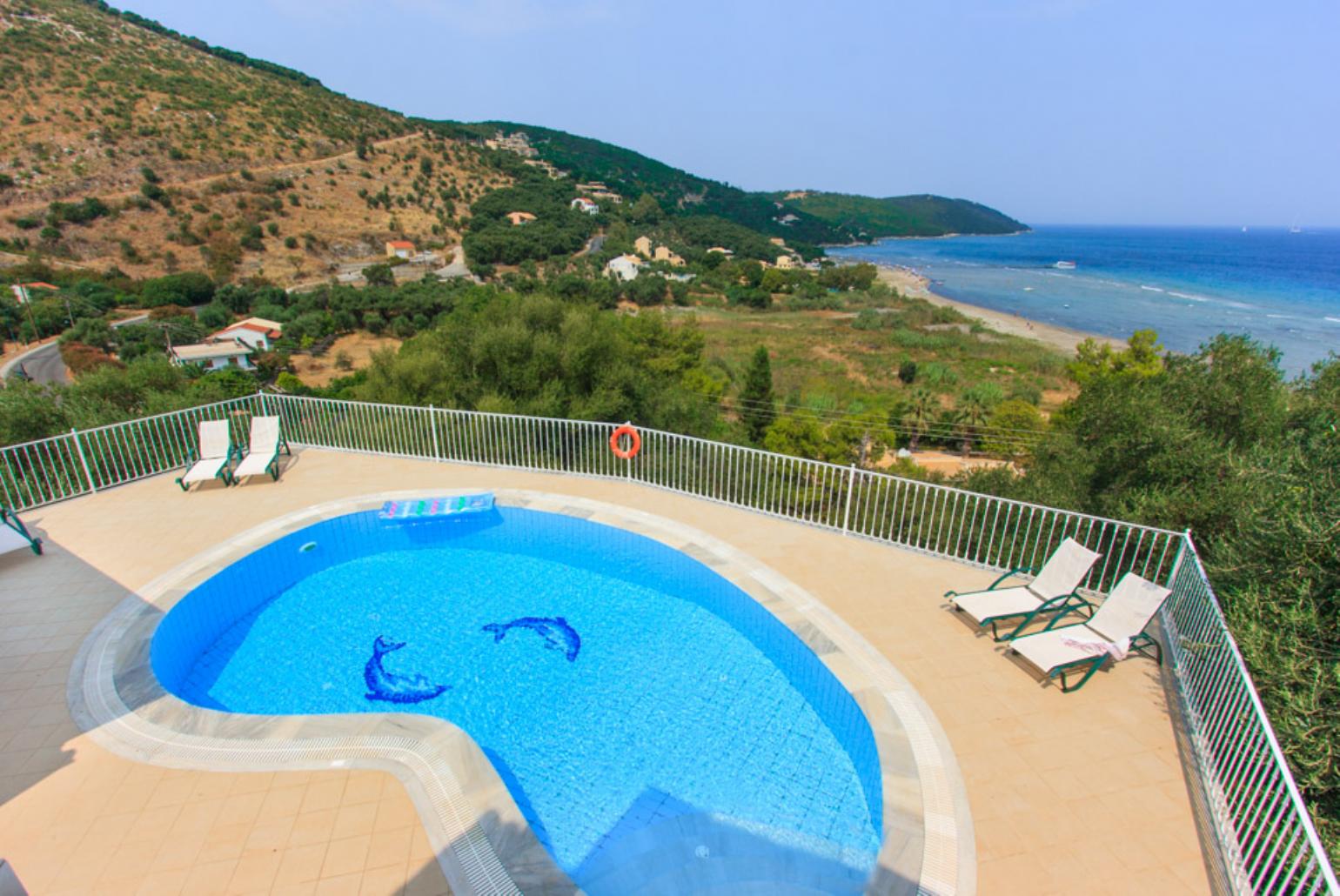 Private pool with terrace area and views