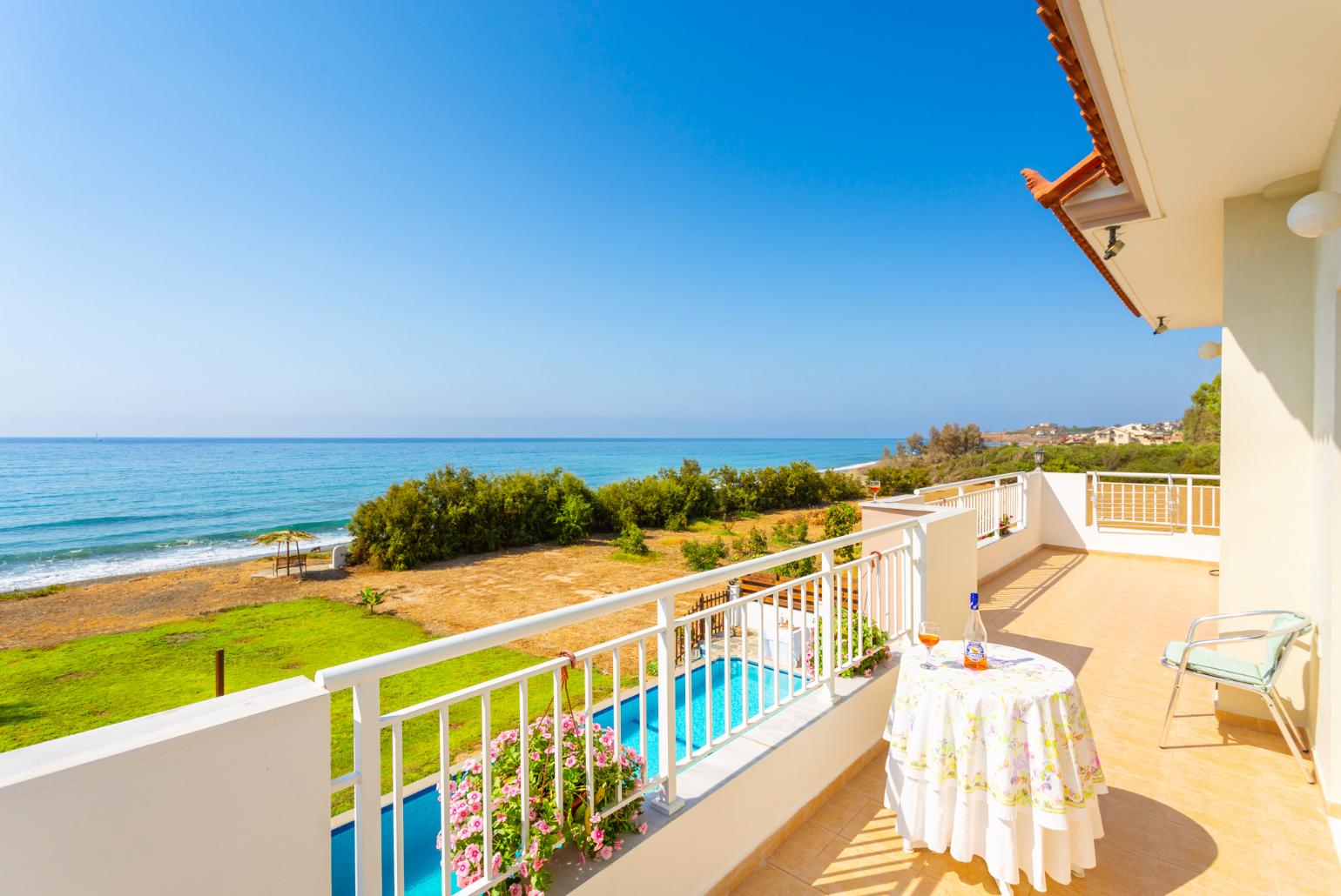 Upper terrace with panoramic sea views