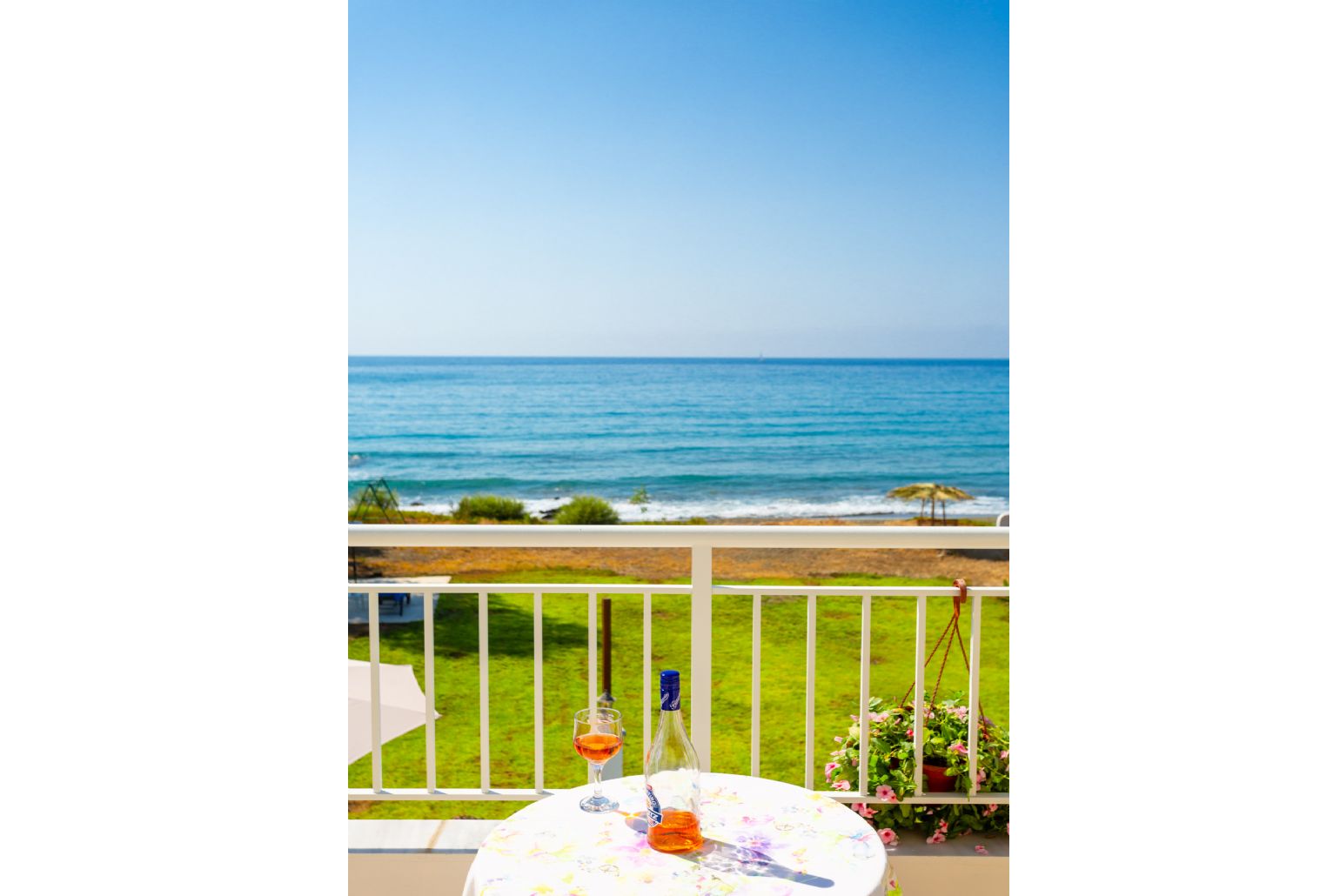 Upper terrace with panoramic sea views