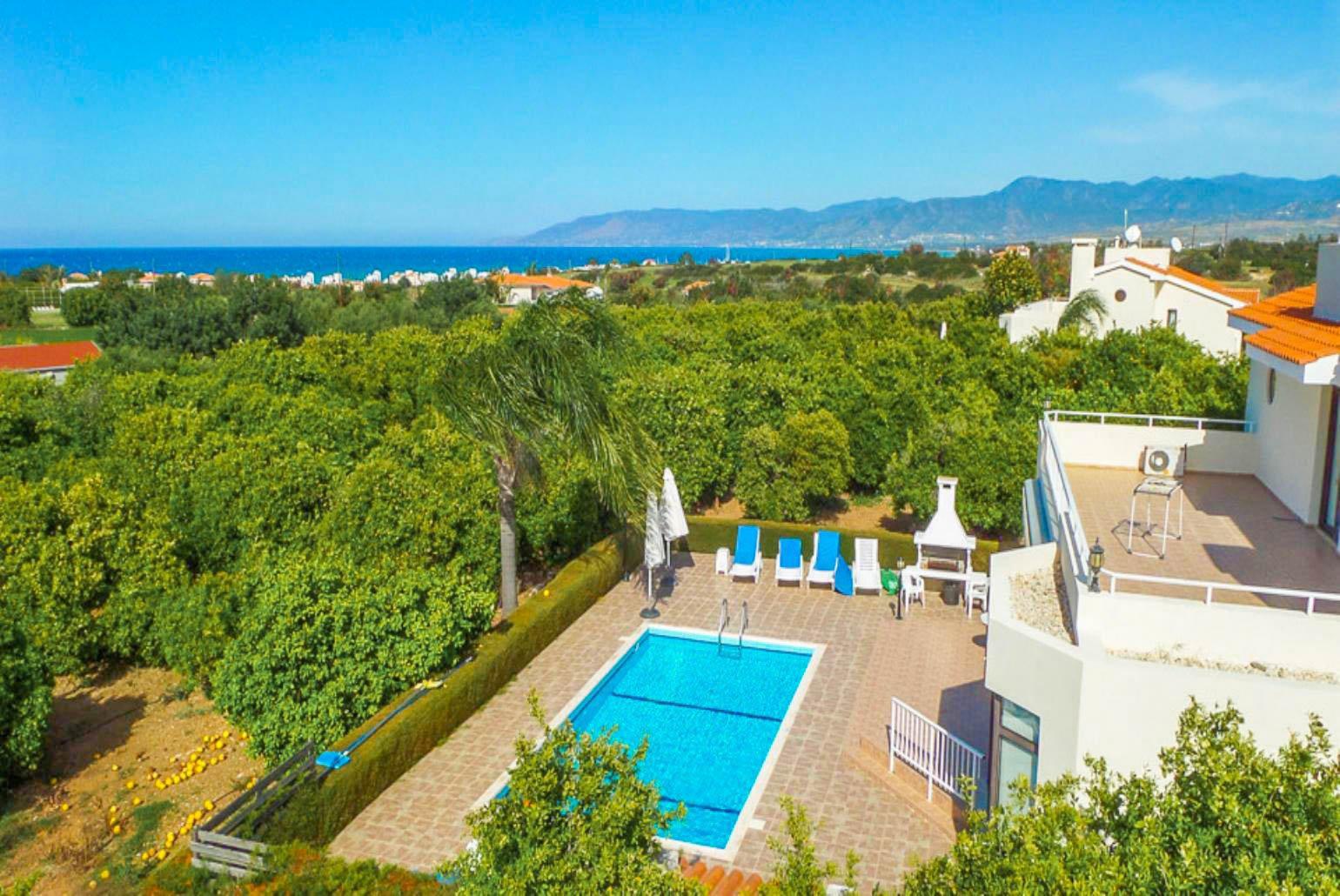 Aerial view of Villa Bougainvillea 