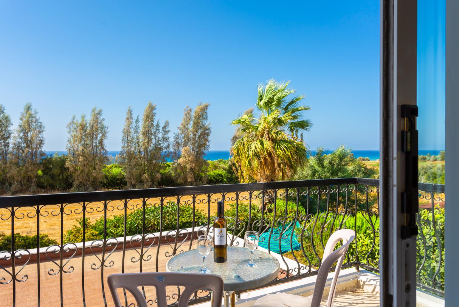 Balcony with sea views