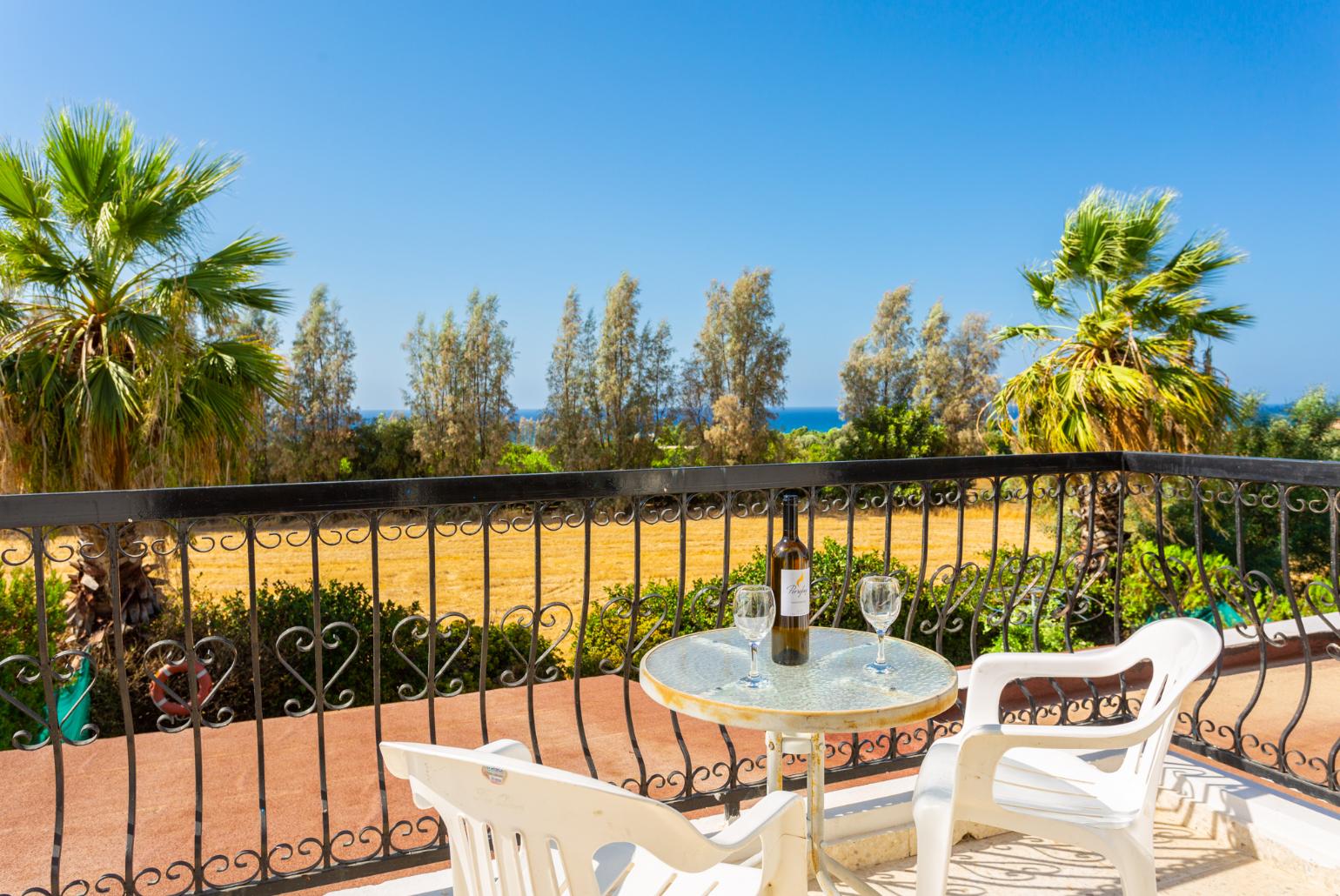 Balcony with sea views