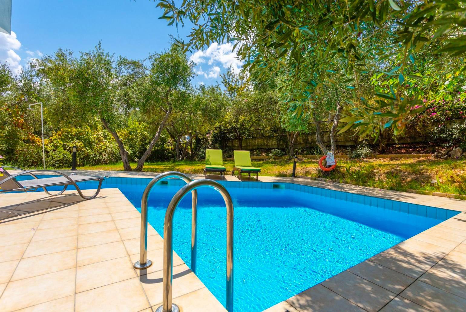 Private pool, terrace, and garden