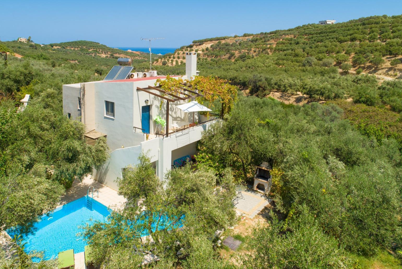 Aerial view of Villa Dimitra