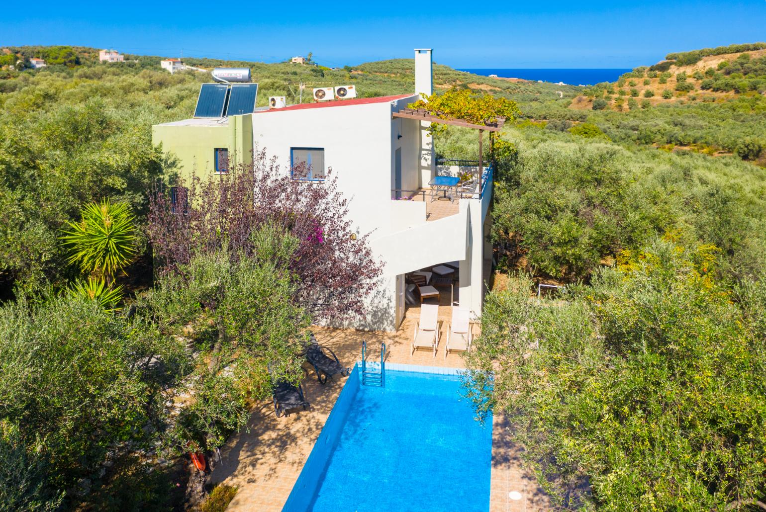 Aerial view of Villa Manolis